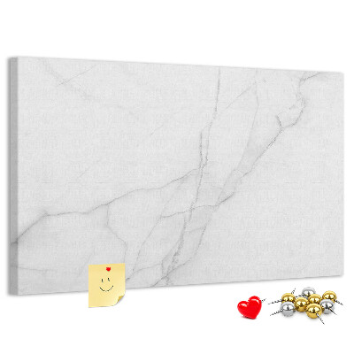 Bild mit Korkrückwand mit elegantem Marmormuster in Weißtönen
