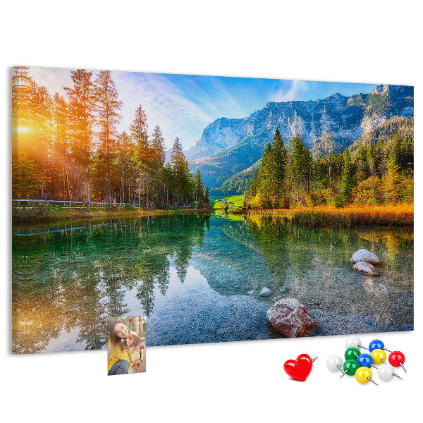 Korkbild malerische Berglandschaft mit einem See