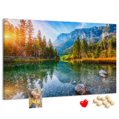 Korkbild malerische Berglandschaft mit einem See