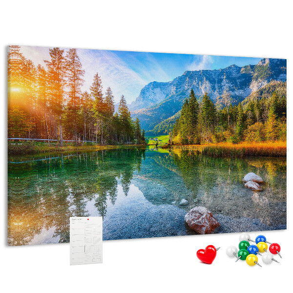 Korkbild malerische Berglandschaft mit einem See