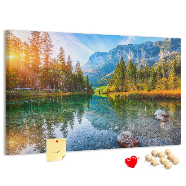 Korkbild malerische Berglandschaft mit einem See