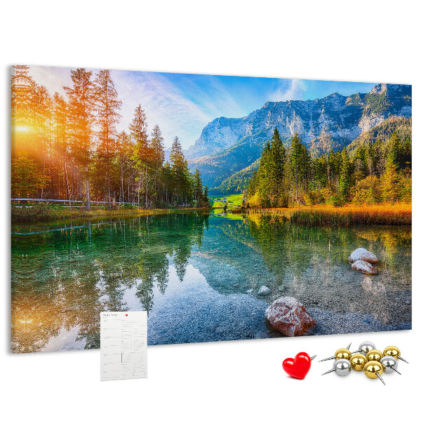 Korkbild malerische Berglandschaft mit einem See