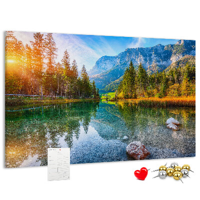 Korkbild malerische Berglandschaft mit einem See