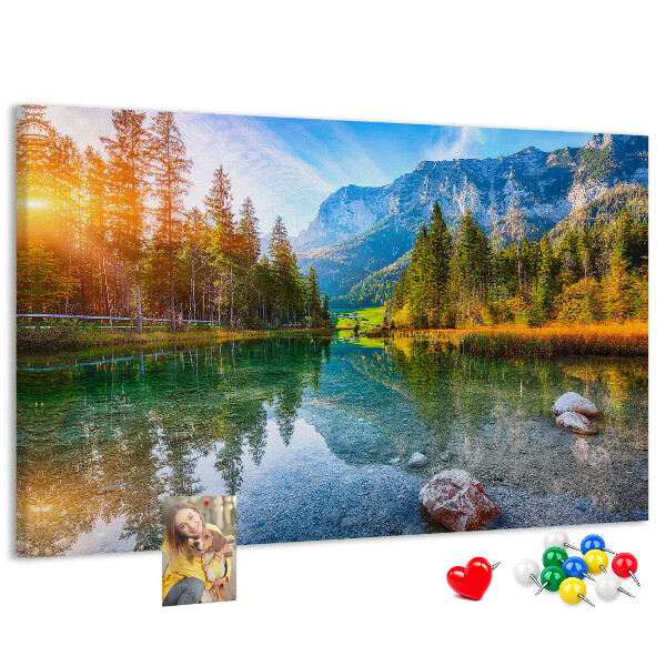 Korkbild malerische Berglandschaft mit einem See