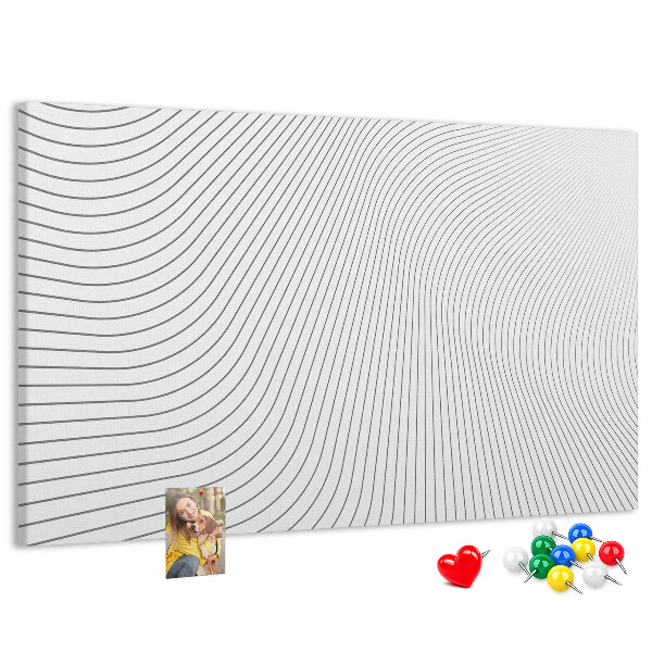 Korkbild mit wellenförmigen Linien im minimalistischen Stil