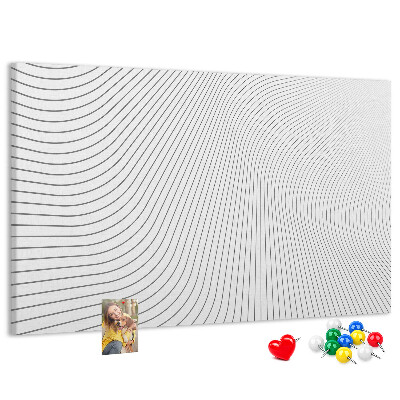 Korkbild mit wellenförmigen Linien im minimalistischen Stil