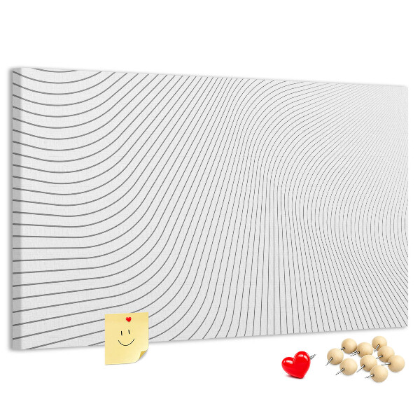 Korkbild mit wellenförmigen Linien im minimalistischen Stil