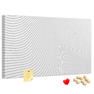 Korkbild mit wellenförmigen Linien im minimalistischen Stil