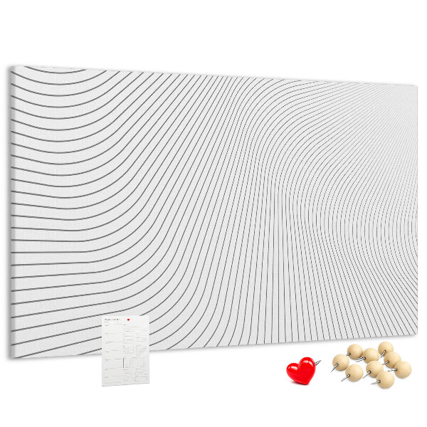 Korkbild mit wellenförmigen Linien im minimalistischen Stil