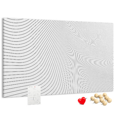 Korkbild mit wellenförmigen Linien im minimalistischen Stil