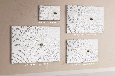 Korkbild mit wellenförmigen Linien im minimalistischen Stil