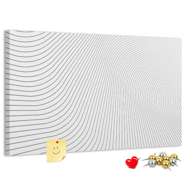 Korkbild mit wellenförmigen Linien im minimalistischen Stil