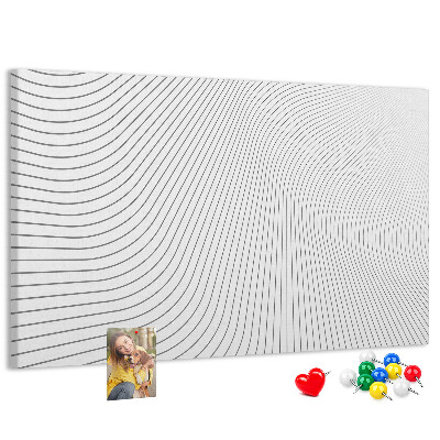 Korkbild mit wellenförmigen Linien im minimalistischen Stil