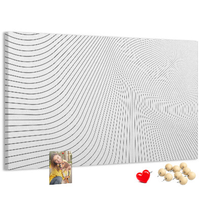 Korkbild mit wellenförmigen Linien im minimalistischen Stil