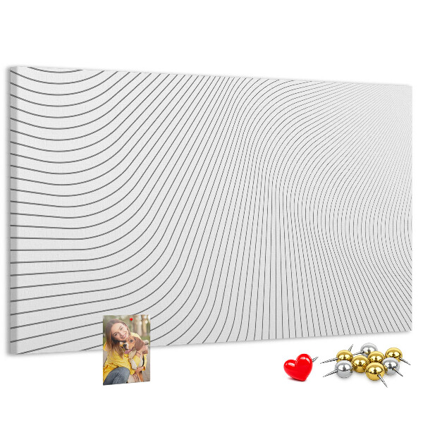 Korkbild mit wellenförmigen Linien im minimalistischen Stil