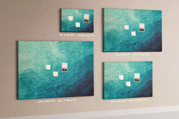 Bilder mit Korkrückwand blaue Wellen in einer friedlichen Komposition