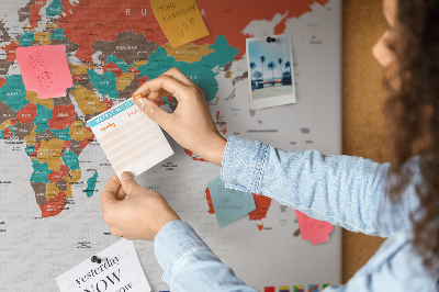 Kork-Pinnwand Weltkarte mit Länderflaggen