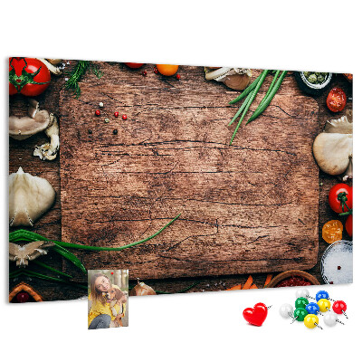 Korkbild natürliche Zutaten auf Holzgrund