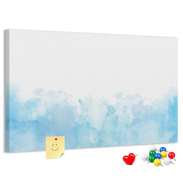 Bilder mit Korkrückwand zarte blaue Aquarellwellen als Hintergrund