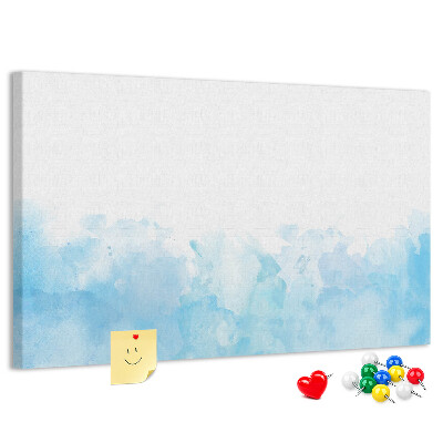 Bilder mit Korkrückwand zarte blaue Aquarellwellen als Hintergrund