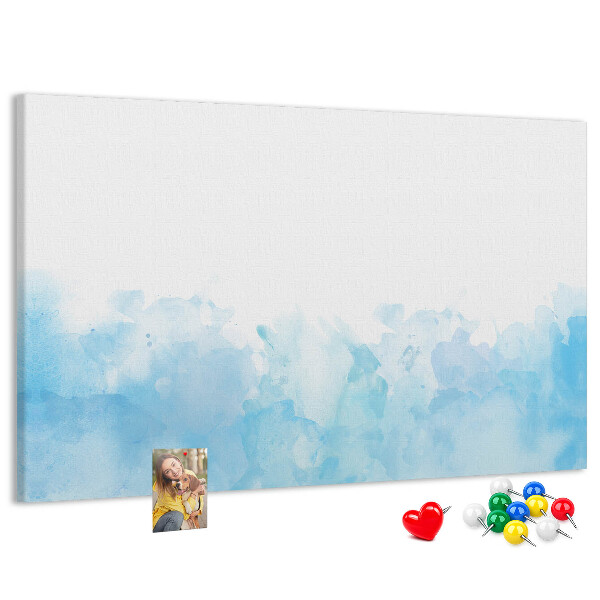 Bilder mit Korkrückwand zarte blaue Aquarellwellen als Hintergrund