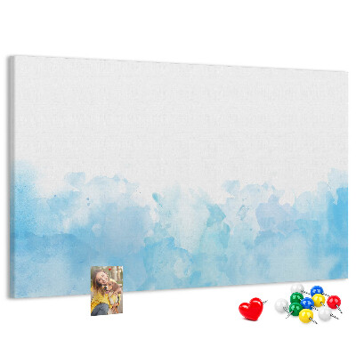 Bilder mit Korkrückwand zarte blaue Aquarellwellen als Hintergrund