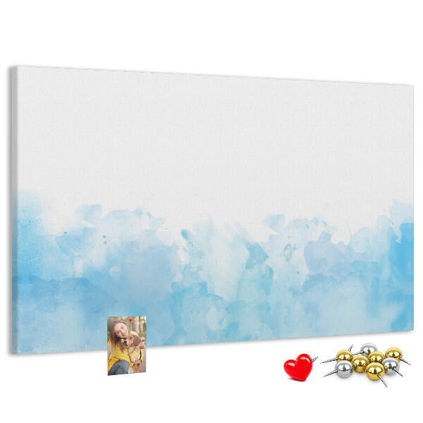Bilder mit Korkrückwand zarte blaue Aquarellwellen als Hintergrund