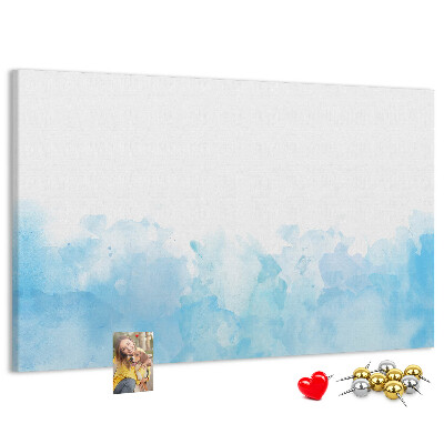 Bilder mit Korkrückwand zarte blaue Aquarellwellen als Hintergrund