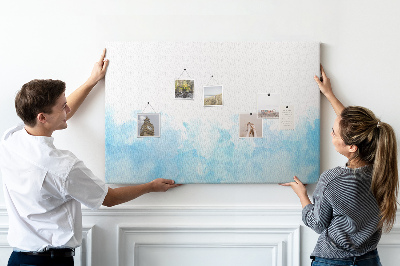 Bilder mit Korkrückwand zarte blaue Aquarellwellen als Hintergrund