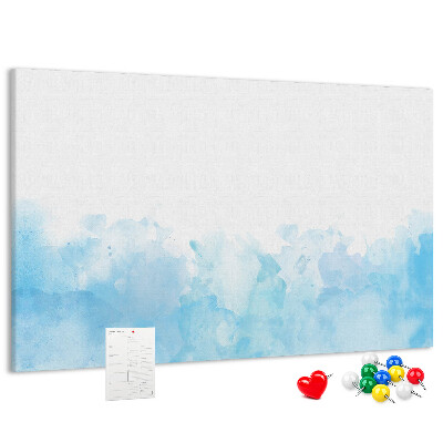 Bilder mit Korkrückwand zarte blaue Aquarellwellen als Hintergrund