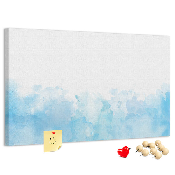 Bilder mit Korkrückwand zarte blaue Aquarellwellen als Hintergrund