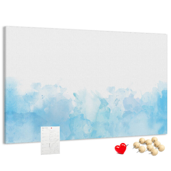 Bilder mit Korkrückwand zarte blaue Aquarellwellen als Hintergrund