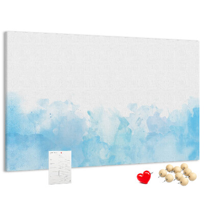 Bilder mit Korkrückwand zarte blaue Aquarellwellen als Hintergrund