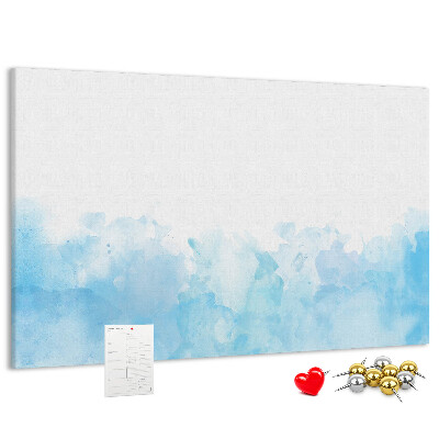 Bilder mit Korkrückwand zarte blaue Aquarellwellen als Hintergrund