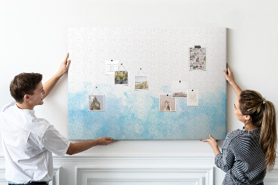 Bilder mit Korkrückwand zarte blaue Aquarellwellen als Hintergrund