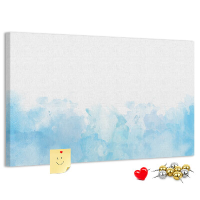 Bilder mit Korkrückwand zarte blaue Aquarellwellen als Hintergrund