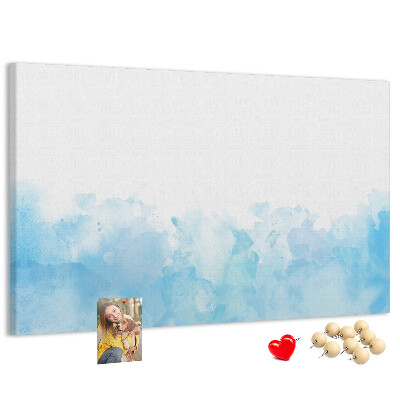 Bilder mit Korkrückwand zarte blaue Aquarellwellen als Hintergrund