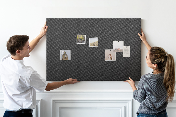 Korkbild schwarze Textur mit feinem Karomuster