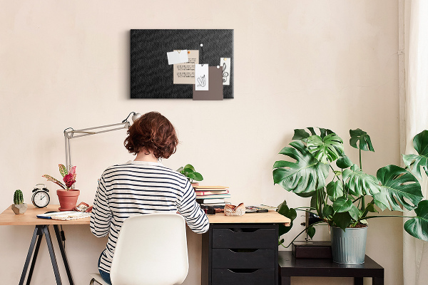 Korkbild schwarze Textur mit feinem Karomuster