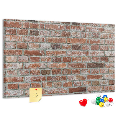 Bild mit Korkrückwand Ziegelwandmotiv mit natürlicher Oberfläche