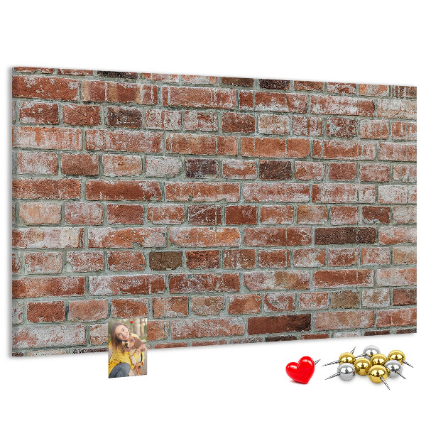 Bild mit Korkrückwand Ziegelwandmotiv mit natürlicher Oberfläche