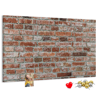 Bild mit Korkrückwand Ziegelwandmotiv mit natürlicher Oberfläche