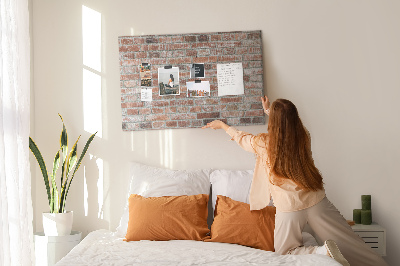 Bild mit Korkrückwand Ziegelwandmotiv mit natürlicher Oberfläche