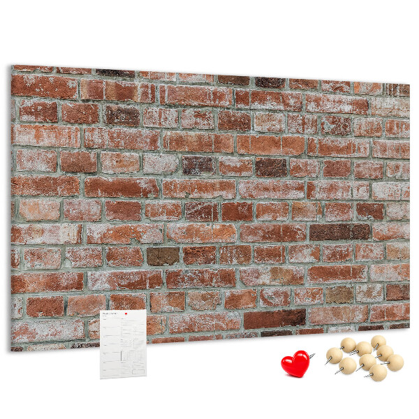 Bild mit Korkrückwand Ziegelwandmotiv mit natürlicher Oberfläche