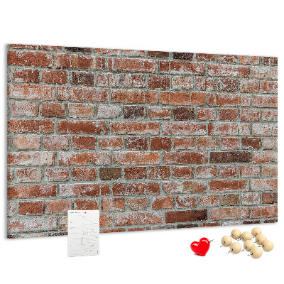 Bild mit Korkrückwand Ziegelwandmotiv mit natürlicher Oberfläche