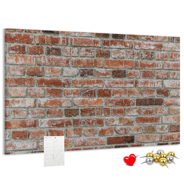 Bild mit Korkrückwand Ziegelwandmotiv mit natürlicher Oberfläche