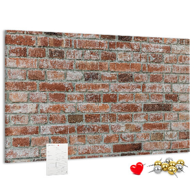 Bild mit Korkrückwand Ziegelwandmotiv mit natürlicher Oberfläche