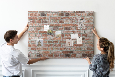 Bild mit Korkrückwand Ziegelwandmotiv mit natürlicher Oberfläche