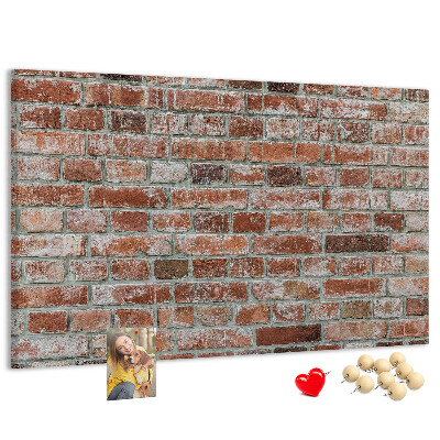 Bild mit Korkrückwand Ziegelwandmotiv mit natürlicher Oberfläche