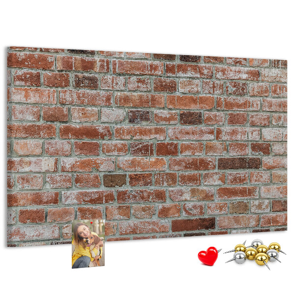 Bild mit Korkrückwand Ziegelwandmotiv mit natürlicher Oberfläche